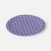 Assiettes En Carton Lilas pourpre et Quatrefoil blanc (Angle)