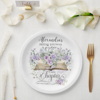 Assiettes En Carton Lilas Violet Floral Livre Nouveau Chapitre Enterre