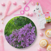 Assiettes En Carton Lilas violet romantique élégant violet photo flora (Fête)