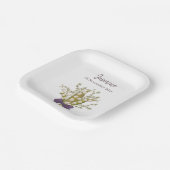 Assiettes En Carton Lily Of The Valley Bouquet avec Bow pourpre (Angulaire)