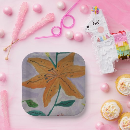 Assiettes En Carton Lily orange (Fête)