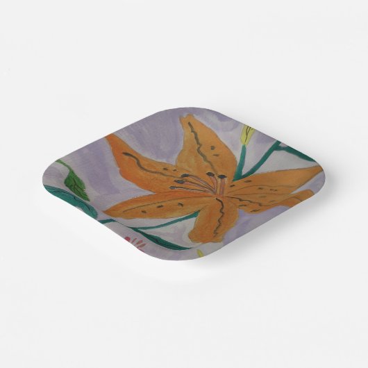 Assiettes En Carton Lily orange (Angulaire)