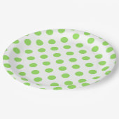 Assiettes En Carton Lime et pois blancs (Angle)