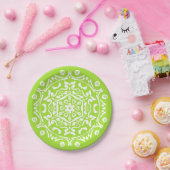 Assiettes En Carton Lime Mandala (Fête)