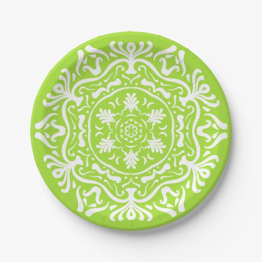 Assiettes En Carton Lime Mandala (Devant)