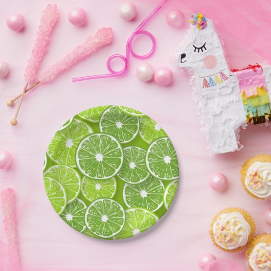 Assiettes En Carton Lime pop (Fête)