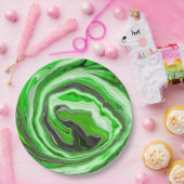 Assiettes En Carton Lime vert et marbre noir comme des flûtes Fluid Ar (Fête)