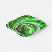 Assiettes En Carton Lime vert et marbre noir comme des flûtes Fluid Ar (Angulaire)