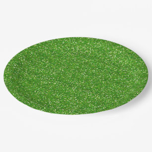 Assiettes En Carton Lime Vert Pailleté Et Glitter Argenté