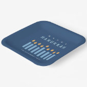 Assiettes En Carton Limite Simple Bleu Jaune Bougies Joyeuses Hanoukka (Angulaire)