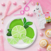 Assiettes En Carton Limites | tranches de chaux | motif d'agrumes enso (Fête)