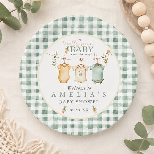 Assiettes En Carton Linge de bébé cultivé localement pour Baby Shower