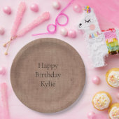 Assiettes En Carton Linge de maison Faux (look lin) (Fête)