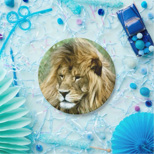 Assiettes En Carton Lion africain (Fête)