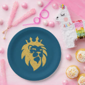 Assiettes En Carton Lion Avec Couronne - Style Or 1 (Fête)