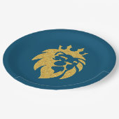 Assiettes En Carton Lion Avec Couronne - Style Or 1 (Angle)