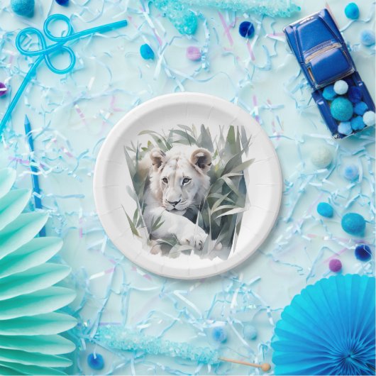 Assiettes En Carton Lion de la Mare Jungle (Fête)