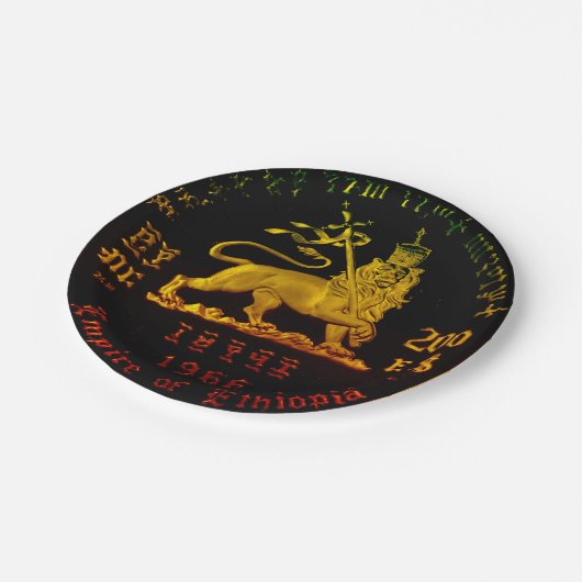 Assiettes En Carton Lion éthiopien de Juda Plaques en papier (Angle)