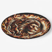 Assiettes En Carton Lion flamboyant en anneau d'astrologie des flammes (Angle)