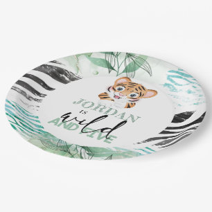 Assiettes En Carton Lion Jungle Personnalisé 5e anniversaire