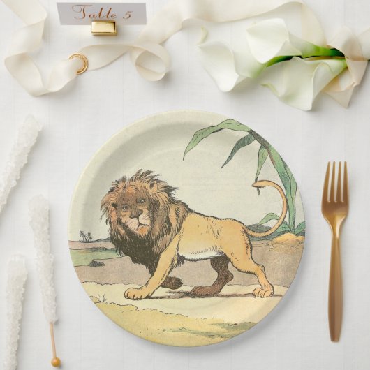 Assiettes En Carton Lion, Roi de la Jungle (Mariage)