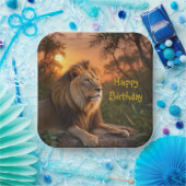 Assiettes En Carton Lion Roi Jungle (Fête)