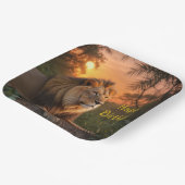 Assiettes En Carton Lion Roi Jungle (Angulaire)