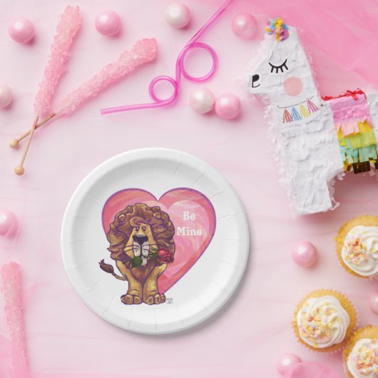 Assiettes En Carton Lion Saint Valentin (Fête)