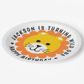 Assiettes En Carton Lion Wild One Jungle Safari Anniversaire de enfant (Angle)