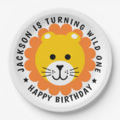 Assiettes En Carton Lion Wild One Jungle Safari Anniversaire de enfant (Devant)