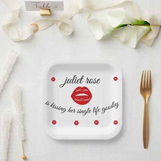 Assiettes En Carton Lips EVJF (Mariage)
