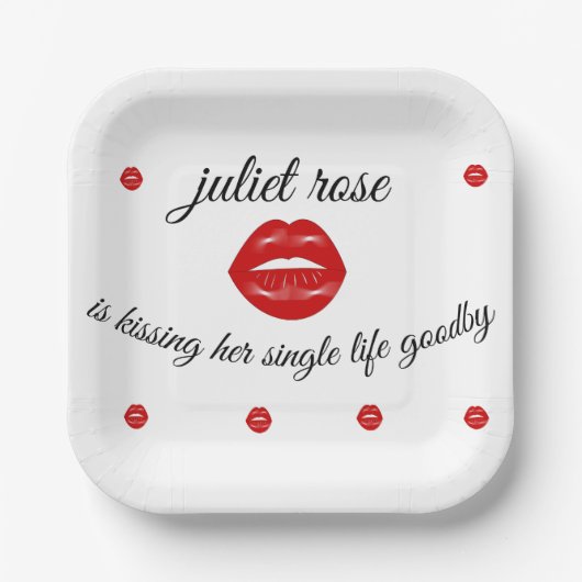 Assiettes En Carton Lips fête de Bachelorette (Recto)