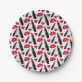 Assiettes En Carton Lipstick Et Lips Polka Dot Motif (Devant)