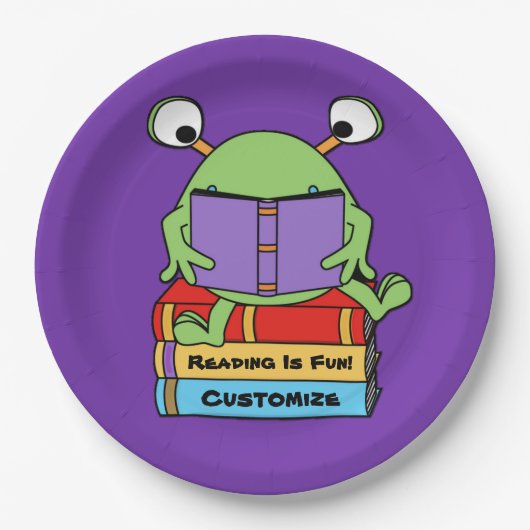 Assiettes En Carton Lire Est Fun Joli Livre Aimer Alien (Devant)