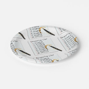 ASSIETTES EN CARTON - LISTE DE COURSES VODKA
