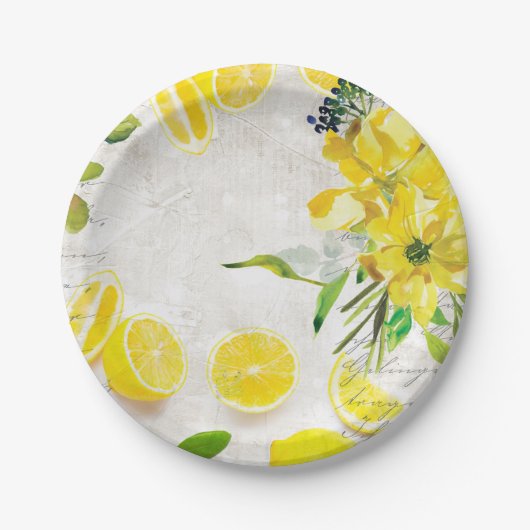 Assiettes En Carton Listeux citrons (Devant)