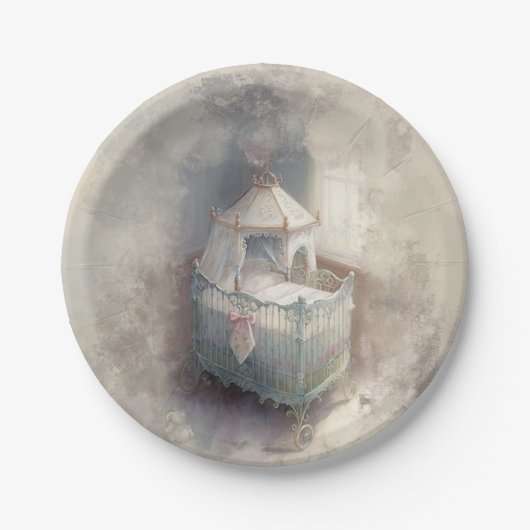 Assiettes En Carton Lit bébé Shabby Chic Blue (Devant)