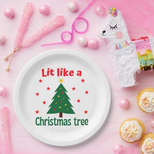 Assiettes En Carton Lit Comme Un Arbre De Noël Noël (Fête)