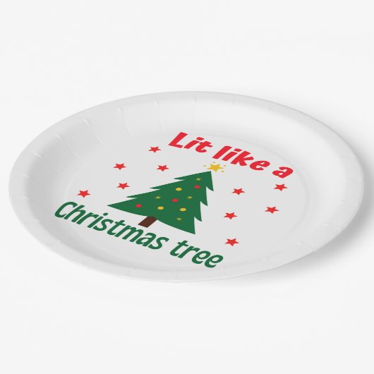 Assiettes En Carton Lit Comme Un Arbre De Noël Noël (Angle)