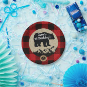 Assiettes En Carton Little Bear Wild One Flannel Lumberjack Anniversai (Fête)