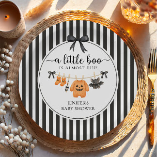 Assiettes En Carton Little Boo Corde à Linge Baby Shower
