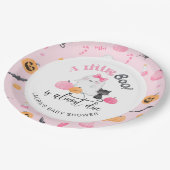 Assiettes En Carton Little Boo est presque attendu baby shower rose (Angle)