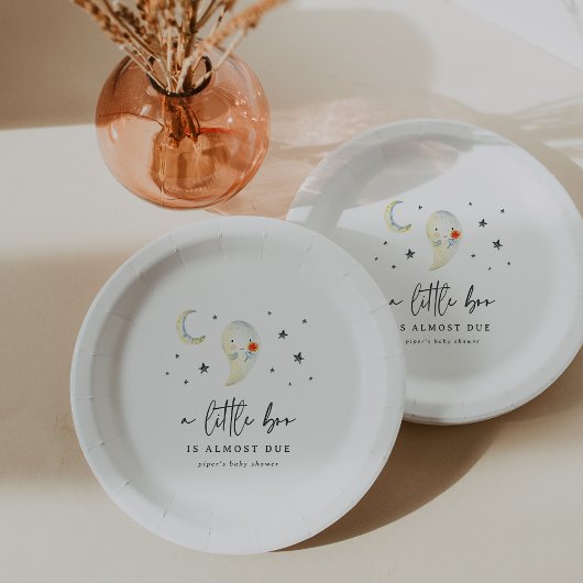 Assiettes En Carton Little Boo Halloween Cute Ghost Baby Shower