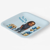 Assiettes En Carton Little Boy Dark Skin Braids Party (Angulaire)