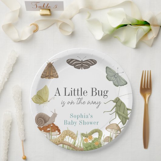 Assiettes En Carton Little Bug Insects Mushroom Boy Baby Shower (Mariage)