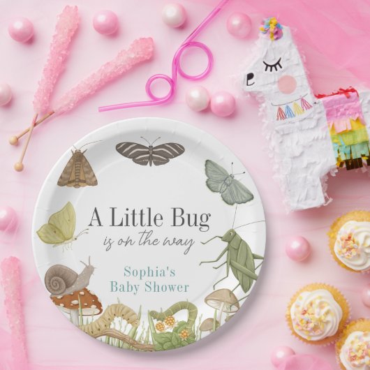 Assiettes En Carton Little Bug Insects Mushroom Boy Baby Shower (Fête)