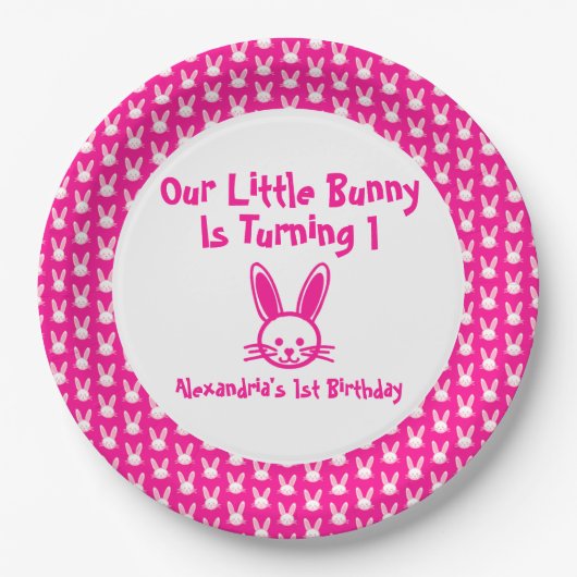 Assiettes En Carton Little Bunny 1er anniversaire (Devant)