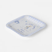 Assiettes En Carton Little Bunny Gingham Blue Baby Shower (Angulaire)