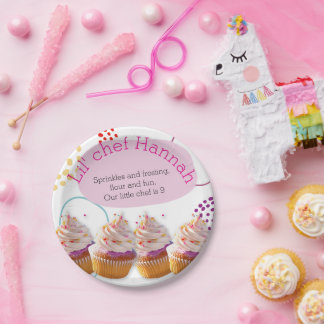 Assiettes En Carton Little Chef Cupcake Baking Party