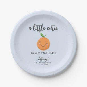 Assiettes En Carton Little Cutie Baby shower Blue Clementine